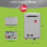 Rheem Performance Plus 9.5 GPM Natural Gas Tankless Water Heater - Smart Non-Condensing Outdoor